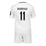 Billiga Real Madrid Rodrygo Goes #11 Hemmatröja Barn 2024-25 Kortärmad (+ Korta byxor)